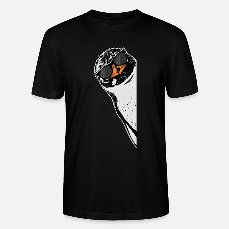 Pinguin mit Sonnenbrille - Stanley/Stella Unisex Bio-T-Shirt CRAFTER - Schwarz