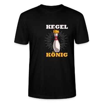 Kegel König Krone Für Die Meister Der Kegelbahn - Stanley/Stella Unisex Bio-T-Shirt CRAFTER - Schwarz - Vorne - Alina (178cm) & Michal (187cm)