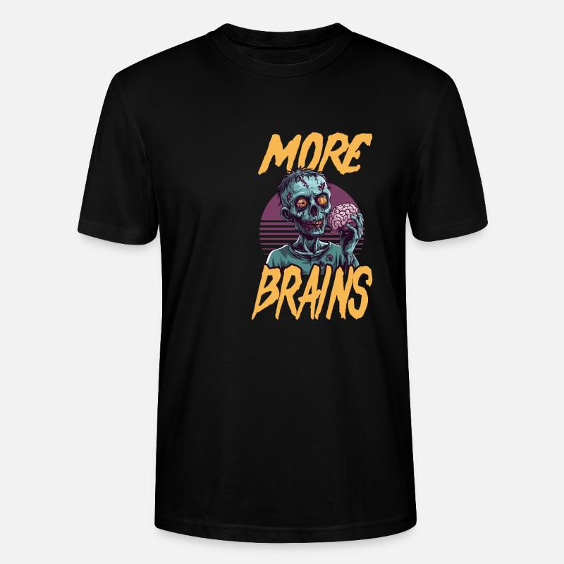 Zombie Halloween More Brains - Stanley/Stella Unisex Bio-T-Shirt CRAFTER - Schwarz