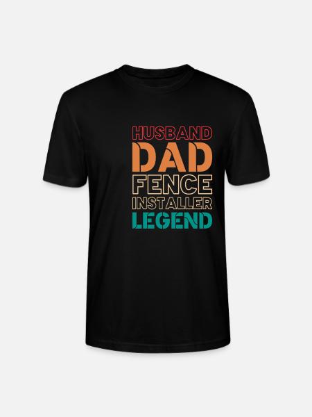 Husband Dad Fence Installer Legend - Stanley/Stella CRAFTER Unisex Organic T-Shirt - black