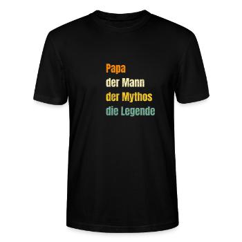 Papa: Der Mann, der Mythos, die Legende | Ehrenvol - Stanley/Stella Unisex Bio-T-Shirt CRAFTER - Schwarz - Vorne - Alina (178cm) & Michal (187cm)