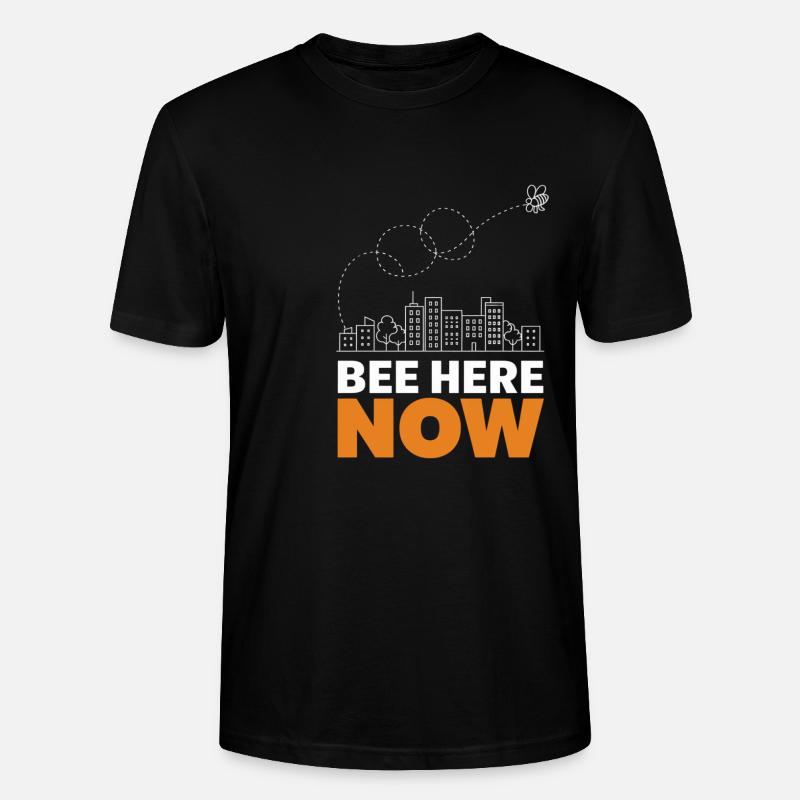 Bee Here Now Cityscape Design - Stanley/Stella Unisex Bio-T-Shirt CRAFTER - Schwarz