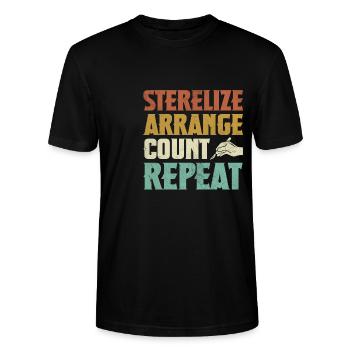 Sterilize Arrange Count Repeat Surgical - Stanley/Stella CRAFTER Unisex Organic T-Shirt - black - Front - Alina (178cm) & Michal (187cm)
