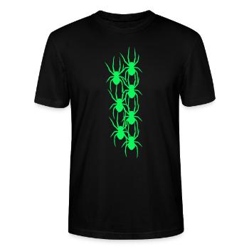 Spinne Spinnen Tiere Horror Halloween - Stanley/Stella Unisex Bio-T-Shirt CRAFTER - Schwarz - Vorne - Alina (178cm) & Michal (187cm)