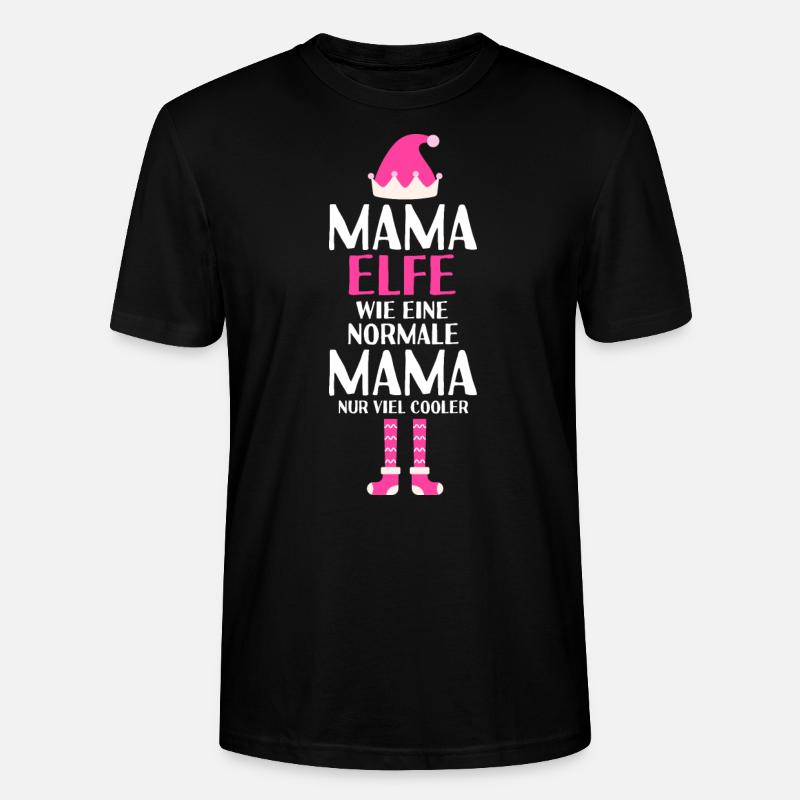Mama Elfe Mama Elf Geschenk - Stanley/Stella Unisex Bio-T-Shirt CRAFTER - Schwarz