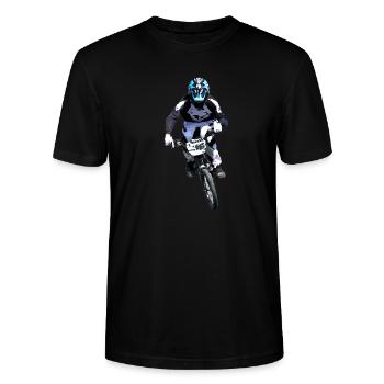 BMX Race Racing MTB Motocross - Stanley/Stella Unisex Bio-T-Shirt CRAFTER - Schwarz - Vorne - Alina (178cm) & Michal (187cm)
