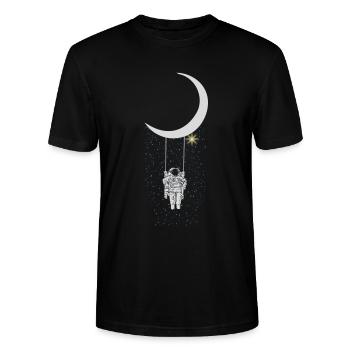 Astronaut - Stanley/Stella Unisex Bio-T-Shirt CRAFTER - Schwarz - Vorne - Alina (178cm) & Michal (187cm)