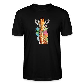 Giraffe - Stanley/Stella Unisex Bio-T-Shirt CRAFTER - Schwarz - Vorne - Alina (178cm) & Michal (187cm)