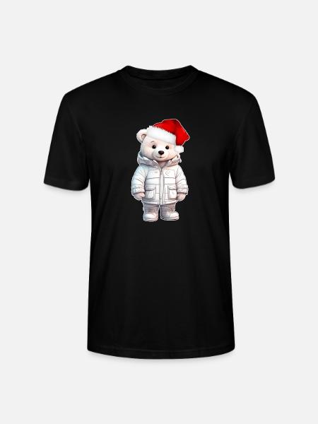 Bear Christmas - Stanley/Stella CRAFTER Unisex Organic T-Shirt - black