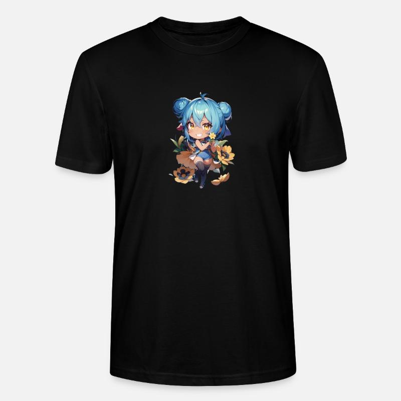 Mädchen mit Blumen - Stanley/Stella Unisex Bio-T-Shirt CRAFTER - Schwarz