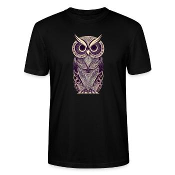 Hibou - T-shirt bio CRAFTER Stanley Stella Unisexe - noir - Devant - Alina (178cm) & Michal (187cm)