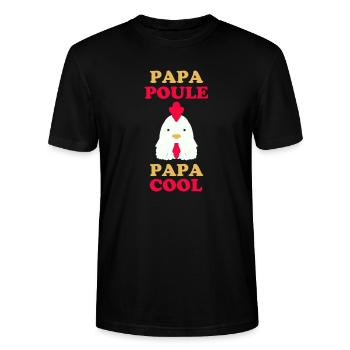 papa poule papa cool - T-shirt bio CRAFTER Stanley Stella Unisexe - noir - Devant - Alina (178cm) & Michal (187cm)