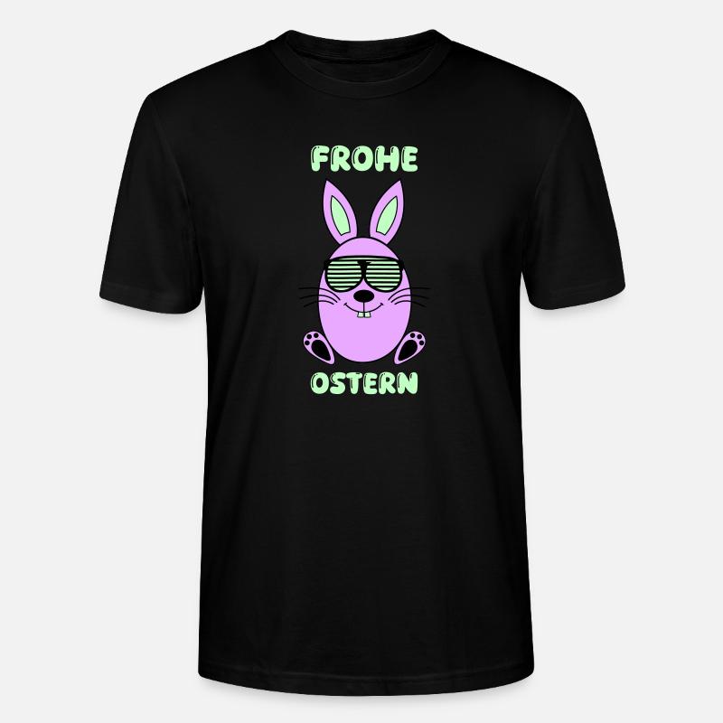 frohe ostern hase - Stanley/Stella Unisex Bio-T-Shirt CRAFTER - Schwarz