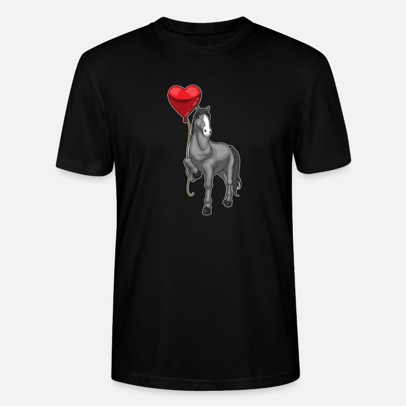 Pferd Herz Luftballon - Stanley/Stella Unisex Bio-T-Shirt CRAFTER - Schwarz