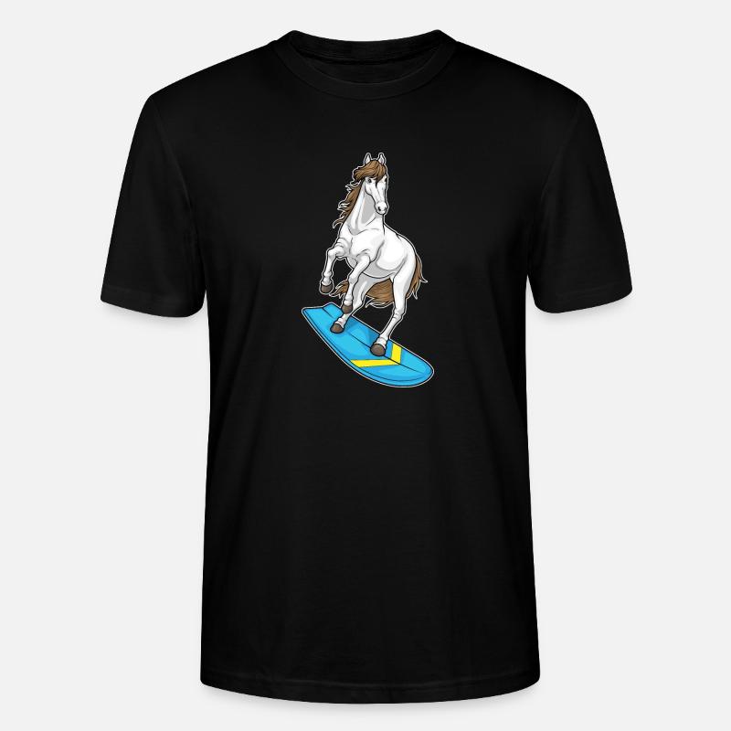 Pferd Surfer Surfbrett - Stanley/Stella Unisex Bio-T-Shirt CRAFTER - Schwarz