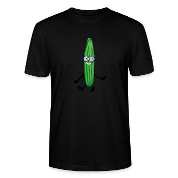 Gurke,Darts,Dart, dartgurke - Stanley/Stella Unisex Bio-T-Shirt CRAFTER - Schwarz - Vorne - Alina (178cm) & Michal (187cm)