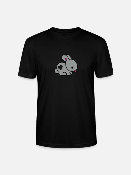 lapin coeur - T-shirt bio CRAFTER Stanley Stella Unisexe - noir