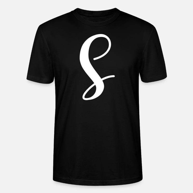 Calligraphie, initiale S - T-shirt bio CRAFTER Stanley Stella Unisexe - noir