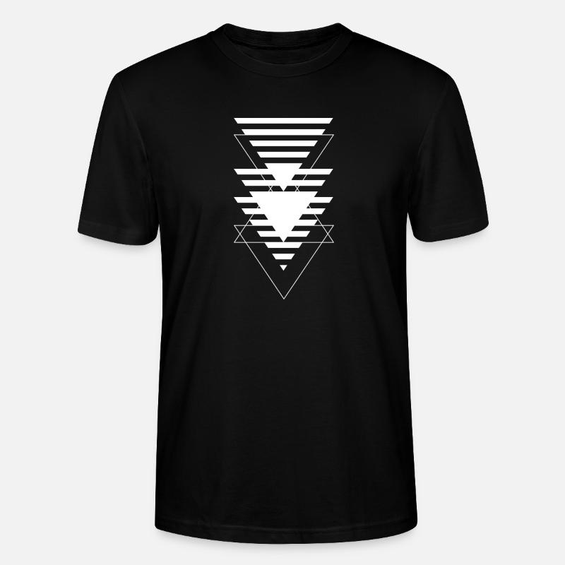 Layered Triangle Geometric Pattern - Stanley/Stella CRAFTER Unisex Organic T-Shirt - black
