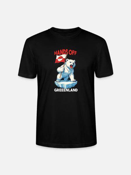Hands Off Greenland - Stanley/Stella CRAFTER Unisex Organic T-Shirt - black