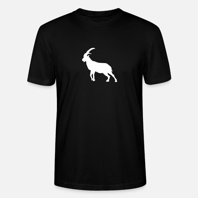 steinbock steinbock silhouette tier berg - Stanley/Stella Unisex Bio-T-Shirt CRAFTER - Schwarz