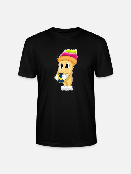Cupcake Handball Player Handball - Stanley/Stella CRAFTER Unisex Organic T-Shirt - black