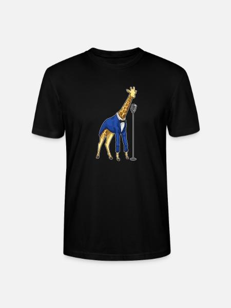 Giraffe Singer Microphone Singing - Stanley/Stella CRAFTER Unisex Organic T-Shirt - black
