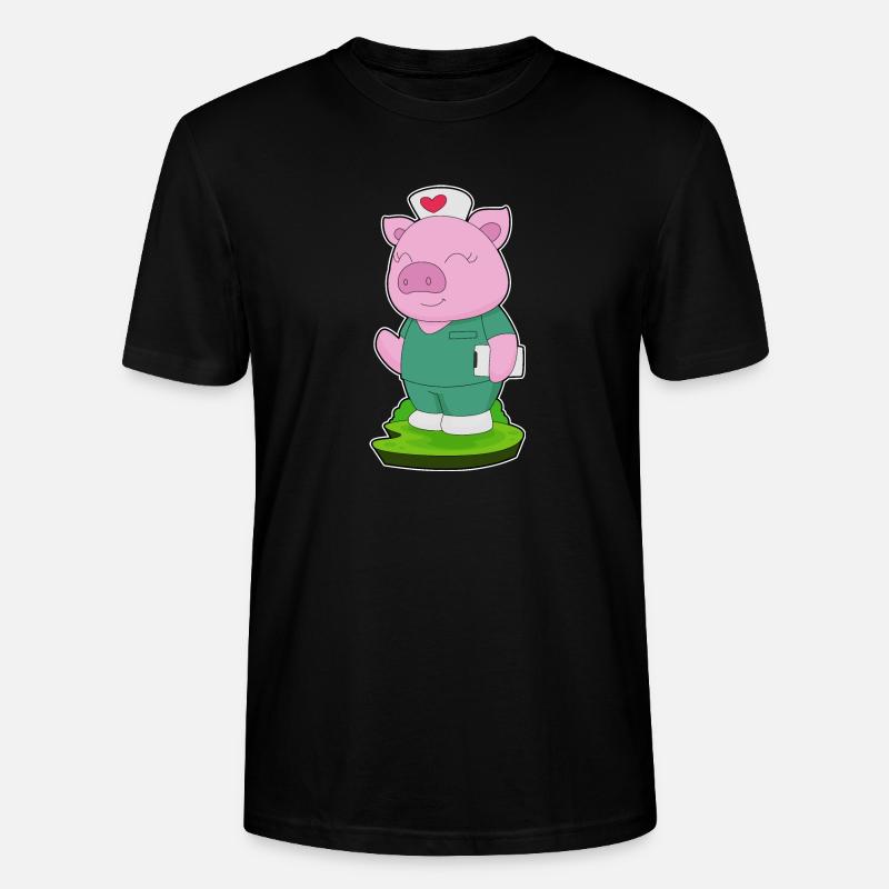 Bloc-notes d’infirmière porcine - T-shirt bio CRAFTER Stanley Stella Unisexe - noir