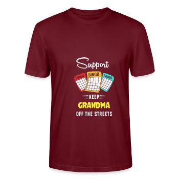 Bingo - Stanley/Stella CRAFTER Unisex Organic T-Shirt - burgundy - Front - Alina (178cm) & Michal (187cm)