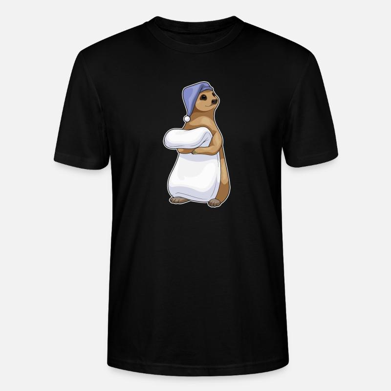 Erdmännchen Schlafen Decke - Stanley/Stella Unisex Bio-T-Shirt CRAFTER - Schwarz