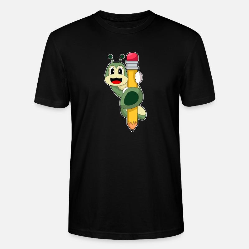 École de crayons Caterpillar Pupil - T-shirt bio CRAFTER Stanley Stella Unisexe - noir