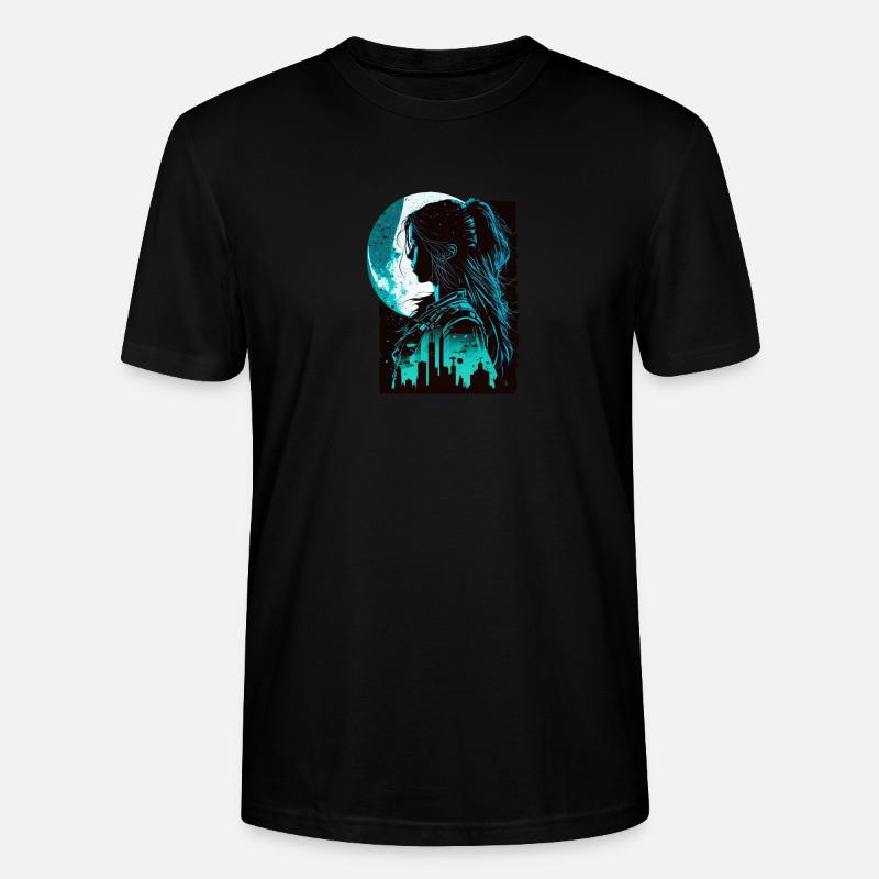 Frauenschatten im Mondschein - Stanley/Stella Unisex Bio-T-Shirt CRAFTER - Schwarz
