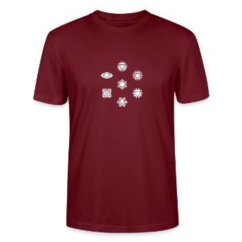 Chakra - Stanley/Stella Unisex Bio-T-Shirt CRAFTER - Burgunderrot - Vorne - Alina (178cm) & Michal (187cm)
