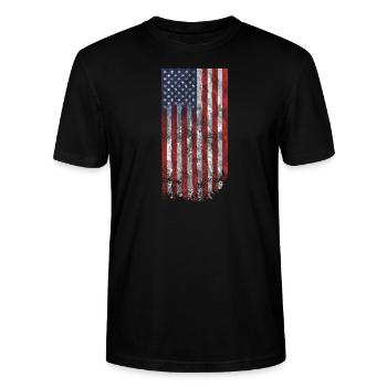 usa flagge armee - Stanley/Stella Unisex Bio-T-Shirt CRAFTER - Schwarz - Vorne - Alina (178cm) & Michal (187cm)