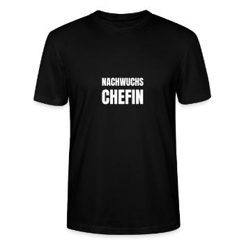 Nachwuchs Chefin - Stanley/Stella Unisex Bio-T-Shirt CRAFTER - Schwarz - Vorne - Alina (178cm) & Michal (187cm)