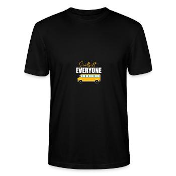 Busfahrer Schulbusfahrer - Stanley/Stella Unisex Bio-T-Shirt CRAFTER - Schwarz - Vorne - Alina (178cm) & Michal (187cm)