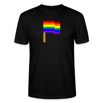 Simplistic Pride Flag Design - Stanley/Stella CRAFTER Unisex Organic T-Shirt - black - Front - Alina (178cm) & Michal (187cm)