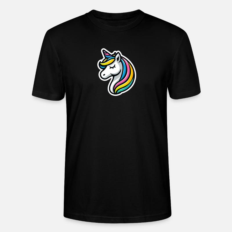 Einhorn Comic schlafend - Stanley/Stella Unisex Bio-T-Shirt CRAFTER - Schwarz