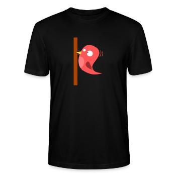 dessin animé Woodpecker - T-shirt bio CRAFTER Stanley Stella Unisexe - noir - Devant - Alina (178cm) & Michal (187cm)