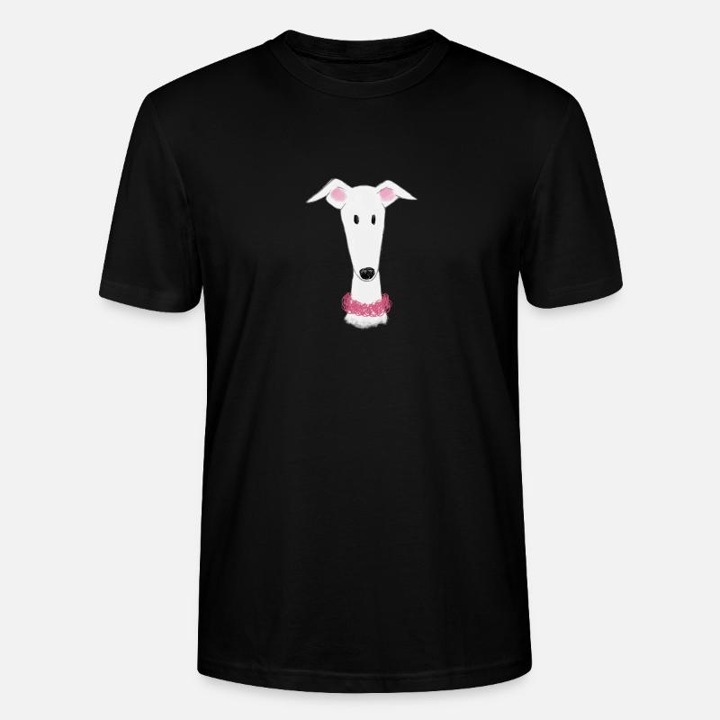 Windhund mit Halsband - Stanley/Stella Unisex Bio-T-Shirt CRAFTER - Schwarz