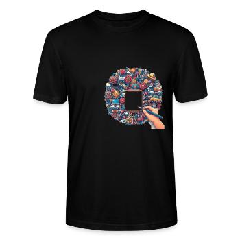Créatif - T-shirt bio CRAFTER Stanley Stella Unisexe - noir - Devant - Alina (178cm) & Michal (187cm)