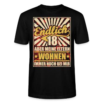18 Geburtstag - Stanley/Stella Unisex Bio-T-Shirt CRAFTER - Schwarz - Vorne - Alina (178cm) & Michal (187cm)