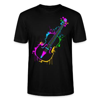Violine - Stanley/Stella Unisex Bio-T-Shirt CRAFTER - Schwarz - Vorne - Alina (178cm) & Michal (187cm)