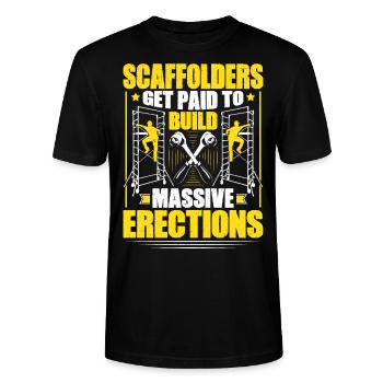 Scaffolding Scaffolding Scaffolding Scaffolder - Stanley/Stella CRAFTER Unisex Organic T-Shirt - black - Front - Alina (178cm) & Michal (187cm)