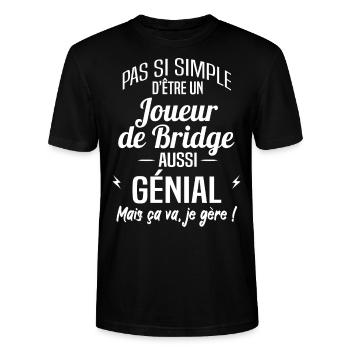 Joueur de Bridge - T-shirt bio CRAFTER Stanley Stella Unisexe - noir - Devant - Alina (178cm) & Michal (187cm)