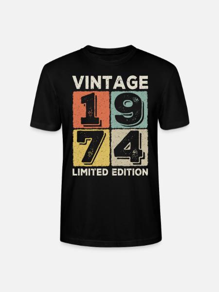 Jahrgang 1974 - Stanley/Stella Unisex Bio-T-Shirt CRAFTER - Schwarz