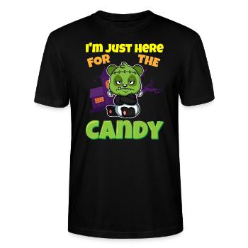 I'm Just Here For The Candy Scary Halloween Beast - Stanley/Stella Unisex Bio-T-Shirt CRAFTER - Schwarz - Vorne - Alina (178cm) & Michal (187cm)
