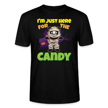 I'm Just Here For The Candy Scary Halloween Beast - Stanley/Stella Unisex Bio-T-Shirt CRAFTER - Schwarz - Vorne - Alina (178cm) & Michal (187cm)