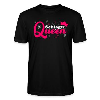 Schlager Queen Schlagerparty Outfit Schlagerabend - Stanley/Stella Unisex Bio-T-Shirt CRAFTER - Schwarz - Vorne - Alina (178cm) & Michal (187cm)
