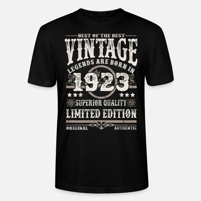 Legenden werden 1923 geboren - Stanley/Stella Unisex Bio-T-Shirt CRAFTER - Schwarz